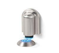 SORWDUERM 2 Pack Nickel Magnetic Door Stopper,Floor Mounted Door Catch,Invisible Doorstop with Adhesive & Screw Fixings Dual Installation,Zinc Alloy