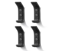 SORWDUERM 4 Pack Black Leather Coat Hooks Wall for Hanging Rectangle Coat Hooks for Hanging Robe Towels Bags Hats Scarf Keys Clothes Suitable for Bedroom, Entryway and Closet
