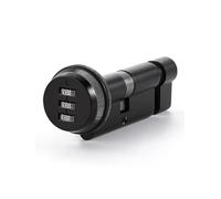 SORWDUERM 70mm（35/35T） Black Thumb Turn Euro Cylinder Door Lock, Anti-Bump Anti Drill, high Security for upvc Wooden Composite Doors Combination cam Lock Password Coded