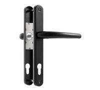SORWDUERM Black Door Handles Set 92mm PZ Centres 210mm Screw Hole Distance 240mm Backplate Length Replacement Door Lever for UPVC Composite Timber Door Stainless Steels
