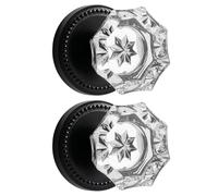 SORWDUERM Black Dummy Door Knobs Interior Black Dummy Handle Single Sided Decorative 2 Pack