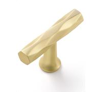 SORWDUERM Brushed Gold Cabinet Knobs 2 Pack Hammered Brass Cabinet Handles Decorative Kitchen Drawer Dresser Cupboard Bathroom Vanity Cabinet Hardware Rhombus
