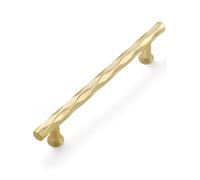 SORWDUERM Brushed Gold Cabinet Pulls 2 Pack 128mm Hole Center Kitchen Cupboard Handles Decorative Kitchen Drawer Dresser Cupboard Bathroom Vanity Cabinet Hardware Rhombus