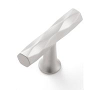 SORWDUERM Brushed Nickel Cabinet Knobs 2 Pack Hammered Brass Cabinet Handles Decorative Kitchen Drawer Dresser Cupboard Bathroom Vanity Cabinet Hardware Rhombus