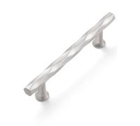 SORWDUERM Brushed Nickel Cabinet Pulls 5 Pack 96mm Hole Center Kitchen Cupboard Handles Decorative Kitchen Drawer Dresser Cupboard Bathroom Vanity Cabinet Hardware Rhombus