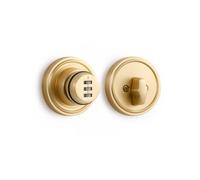 SORWDUERM Gold Password Deadbolt Keyed Single Lock Keys Cylinder Handleset Front Entry Interior Exterior Brushed Brass Door Deadbolts 1 Pack