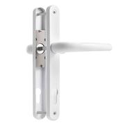 SORWDUERM White Door Handles Set 92mm PZ Centres 210mm Screw Hole Distance 240mm Backplate Length Replacement Door Lever for UPVC Composite Timber Door Stainless Steels