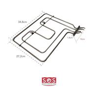 SOS Accessoire 1100W + 1100W Grill Resistor for Oven, Cooker 262900064 Beko, Essential B, Far, Grundig, Leisure, Listo