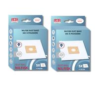 SOS Accessoire Pack of 2 Boxes of 5 Bags with 1 Pre Filter Cut/Compact/GO/Force for Nilfisk 78602600, 22422400 Vacuum Cleaner