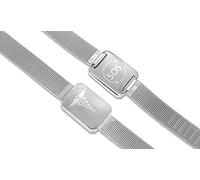 SOS Bracelet Medical Alert stainless steel Emergency information Caduceus Talisman engraved. Silver WSSR