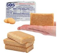 SOS Food Lab Emergency Food Bar - 1200 Calorie Ration (Shortbread Cookie) - 1 Day/24 Hour Ready to Eat Supply for Camping, Hiking, Disaster Preparedness - 5 Year Shelf Life High Energy Survival Food