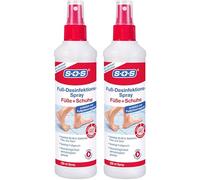 SOS Foot Desinfektion Spray, 2x250ml, Schutz vor Fußpilz-Erregern & Bakterien, Deodorant für Füße, auch zur Schuhdesinfektion gegen Fußgeruch