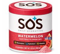 SOS Hydrating Electrolyte Powder (Watermelon Flavour - Bulk 31 Servings) Best Fast Acting, Low Calorie Rehydration Sports Drink