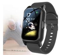 SOS Personal Alarm for Elderly Fall Detection Smartwatch Fall Alert Detector for Seniors GPS Location Tracker Waterproof Smart Watch for Dementia,Black