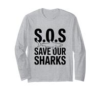 SOS Save Our Sharks Marine Conservation Awareness Long Sleeve T-Shirt