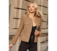SOSANDAR Boucle Collarless Jacket Natural