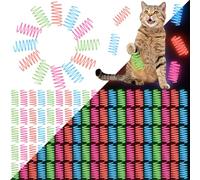 Sosation 100 Pcs Glow in The Dark Springs Cat Toys Kittens Wide Colorful Springs for Indoor Cats Jelly Color Plastic Coil Spiral Interactive Play Kitten Toys for Chase, Hunting and Exercise