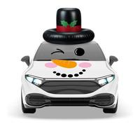 Sosation 2 Sets Inflatable Christmas Car Decoration 39'' Inflatable Snowman Hat with Face Decal Blow up Trunk or Treat Car Decorations Kit for Xmas Holiday Auto Vehicle Accessories Yard Lawn Garden