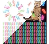 Sosation 200 Pcs Glow in The Dark Springs Cat Toys Kittens Wide Colorful Springs for Indoor Cats Jelly Color Plastic Coil Spiral Interactive Play Kitten Toys for Chase, Hunting and Exercise