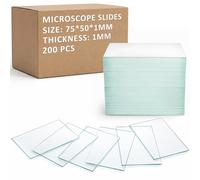 Sosation 200 Pcs Pre-Cleaned Glass Microscope Slides 75x50mm High-Transparency Microscope Slides for School Laboratories Professional Biological Observation