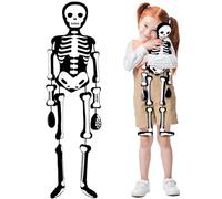 Sosation 24 Inch Halloween Skeleton Plush Pillow Realistic Stuffed Skeleton Plushy Cushion Horror Spooky Plush for Halloween Festive Home Sofa Bed Couch Decorations Party Gifts Graveyard Prop
