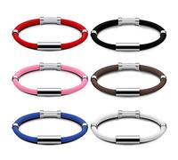 Sosation 6 Pcs Anti Static Bracelet Magnetic Vertigo Relief Silicone Bracelet Magnetic Stainless Steel Balance Wrist Band for Women Men Unisex, 6 Colors