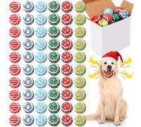 Sosation 60 Pack Christmas Squeaky Tennis Balls for Dogs, Dog Balls 2.0" Interactive Fetch Toy Non-Toxic Durable Outdoor Small Puppy Chew Toys for Teething Training Exercise Playing Throwing