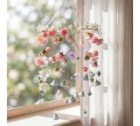 Sosation Artificial Flowers Crib Mobile Spring Hanging Flower Wind Chimes Hanging Plants Boho Style Wildflower Wedding Bridal Shower Garland Accessories for Spring Summer Porch Home Decor(Fresh Style)