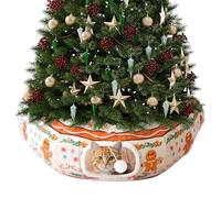 Sosation Cat Tunnel Bed Under Christmas Tree Gingerbread Man Tree Pet Cute Donut Tunnel for Indoor Cat Christmas Decorations Kitten Cave for Small Animals Indoor Outdoor Decorations