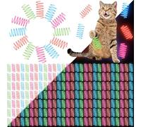 Sosation Glow in The Dark Springs Cat Toys Kittens Wide Colorful Springs for Indoor Cats Jelly Color Plastic Coil Spiral Interactive Play Kitten Toys for Chase, Hunting and Exercise (300 Pcs)