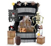 Sosation Pirate Halloween Trunk or Treat Car Decorations Kit 26 Pcs Halloween Crossbones Pirate Themed Car Archway Entryway Garage Door Decorations Haunted Home Outdoor Party Decor Supplies