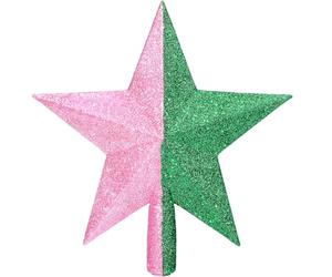 Sosation Witch Pink and Green Princess Christmas Glitter Star Tree Topper Xmas Decorative Princess and Witch Bethlehem Star for Christmas Tree Pink Good with Green Wizard Party Supplies