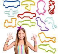Sosation120 Pcs Silicone Bands Bracelets Colored Rubber Bands Bracelets Sea Animal and Vehicles Silly String Elastic in Fun Shapes for Kids (random Color)