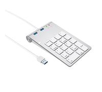 Soseelnee Number Pad for Laptop, Wired 18 Keys Numeric Keypad with USB Hub and 3.5mm Audio/Microphone Interface,Slim Portable Silent Financial Accounting Number Keyboard Numpad Extensions