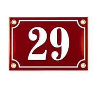 Sosenco House Number Sign 10 x 15 cm (4" x 5.9”) Ceramic Enamel Weatherproof Personalised Enamel Sign
