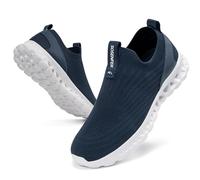 Sosenfer Men's Slip On Sneakers Without Laces Shoes Mesh Breathable Casual Sports Lightweight Walking Trainers Casual Sneaker-SHENLAN-40 Dark Blue