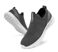 Sosenfer Men's Slip On Sneakers Without Laces Shoes Mesh Breathable Casual Sports Lightweight Walking Trainers Casual Sneaker-SHENHUI-46 Dark Grey