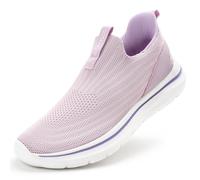 Sosenfer Slip On Trainers Women's Hands Free Breathable Trainers Lightweight Mesh Sports Shoes Walking Shoes Bequme Slip-On Shoes for Gym Fitness, 2676 Purple, 5 UK