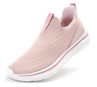 Sosenfer Slip On Trainers Women's Hands Free Breathable Trainers Lightweight Mesh Sports Shoes Walking Shoes Bequme Slip-On Shoes for Gym Fitness, 2676 Pink, 8 UK