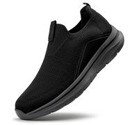 Sosenfer Trainers Men Slip on Sneaker Men No Laces Lightweight and Breathable Men Sports Shoes Gym Jogging Shoes-HEISE-40 Black