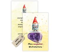 SoSi Gnome Stone Amethyst 2-4 cm Gemstone Gnome Gift, Secret Santa Door, Advent Calendar, Christmas Elf Party Bag Stone, Gift Gift, Give Away, Lucky Charm, Nursery, School