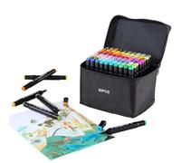 SOSINYA 80 Colours Dual Tip Art Markers Set, Felt Tip Pens for Adults, Permanent Alcohol Marker Pens for Drawing,Sketching,Anime,Manga with Carrying Case and Storage Base