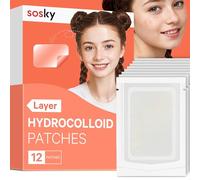 Sosky XL Patches for Large Pimples Hydrocolloid Acne Patches for Face and Body for Cystic Pimples and Blackheads for Nose, Chin, Acne, Buds, Vegan, Cruelty Free (Pack of 12)
