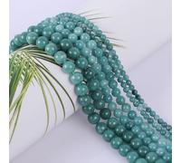 SOSMAR 120 Pcs 6mm Aquamarine Beads Natural Round Stone Beads Loose Gemstone Semi-Precious Gemstones for Jewelry Making Bracelet Necklace Men & Women