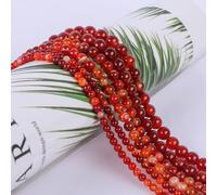 SOSMAR 120 Pcs 6mm Red Agate Beads Natural Round Stone Beads Loose Gemstone Semi-Precious Gemstones for Jewelry Making Bracelet Necklace