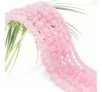 SOSMAR 120PCS 6MM Rose Quartz Natural Round Stone Beads Loose Gemstone Beads Semi-Precious Gemstones for Jewelry Making Bracelet Necklace