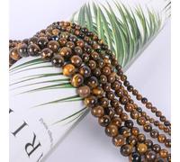 SOSMAR 180 Pcs 4mm Tiger Eye Beads Natural Round Stone Beads Loose Gemstone Semi-Precious Gemstones for Jewelry Making Bracelet Necklace Men & Women