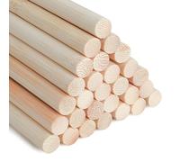 SOSMAR 30Pcs Bamboo Dowel Rods 30CM/11.8 inch x 10 MM, Wooden Dowels, Unfinished Natural Wooden Sticks for Crafting Projects, Art Projetcts, DIY Paint Stirrer Sticks