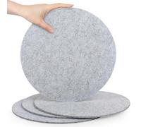 SOSMAR 4 Felt Coasters Plant Coaster Felt Mat for Pots/Glasses/Vases, Plant Pot Mat for Gardening, Indoor, Table Protector Table Mats 30cm, Light Grey