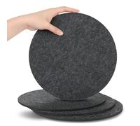 SOSMAR 4 Felt Coasters Plant Coaster Felt Mat for Pots/Glasses/Vases, Plant Pot Mat for Gardening, Indoor, Table Protector Table Mats 25cm/ Grey